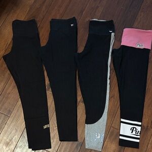 P. I. N. K. Leggings, 4 gently used pairs of black leggings size L